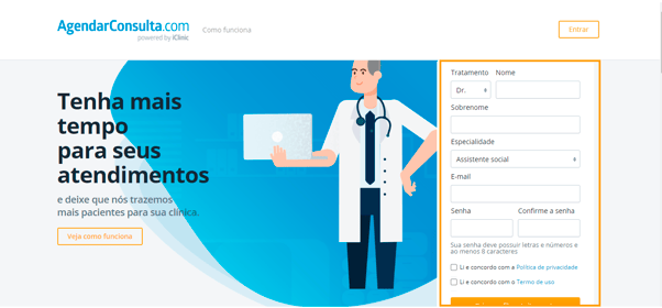 criar perfil médico