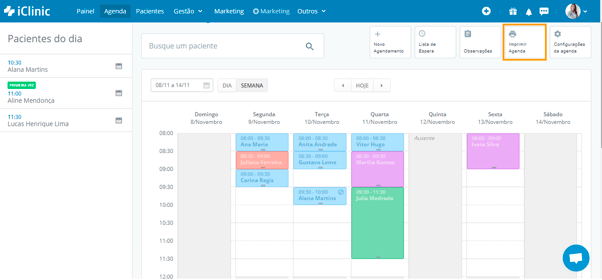 imprimir agenda