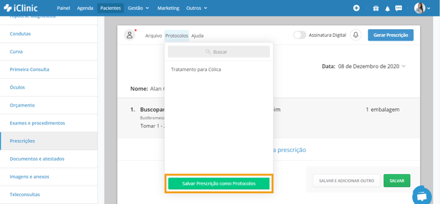 salvar protocolo