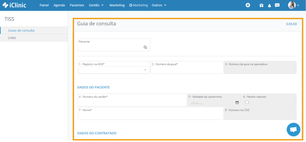 guia de consulta em branco